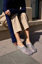 Calzaro Women's Silver Fishnet Stone-Embellished Ballet Flats - 5