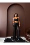 Sequined Wide-Leg Women's Trousers - Stylish Evening Outfit - Black |   F1978 - Black - 3