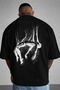 Unisex Human Figure Printed Front Back Oversize T-Shirt 100% Cotton Streetwear