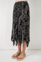 Women's Asymmetrical Tulle Chiffon Skirt 8061 - Black - 4