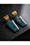 Green Gold Galaxy Polymer and Epoxy Handmade Nail Earrings (Stainless Steel Apparatus)