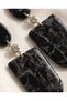 Black Zircon Stone Polymer Clay Handmade Nail Earrings (Apparatus Stainless Steel) - 3