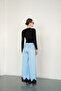 Satin Trousers with Lace Cuffs - Blue |   D2969 - 5