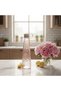 Honeycomb-Textured Crystal Glass Bottle 750 ml with Metal Lid,Transparent Pink - 2