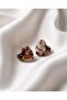 Coffee Heart Mini Polymer Clay & Epoxy Handmade Nail Earrings (Stainless Steel Hardware) - 3