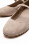 Women's Beige Suede Hidden Heel Ballerinas Daily Stylish Comfortable Strappy Shoes - 3