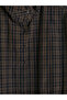 Vizyon New Season Hakim Collar Plaid Oversize Women's Shirt - 7