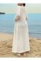 Openwork Beach Kimono Sleeves Front Buttoned Women's Jacket Dress - 2