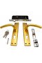 Door Handle Set with Lock, Gold Finish, Lever Style, Includes Keys and Hardware, Mortise Lock - 2