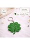 Lucky Keychain 4-Leaf Clover Keychain Gift, 100% Cotton Organic Amigurumi Knitted