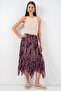 Women's Asymmetrical Tulle Chiffon Skirt 8061 - Plum