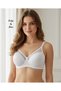 Evelyn Shiny Satin Line Detail C Cup Underwire Unpadded Stylish Bra with Tulle Detail on the Front - 5