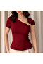 New Product Short Sleeve Modal Fabric Women's Blouse with Shoulder Accessories - 3