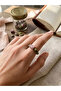 Jade & Pink Opal Natural Stone Ring Handmade Stone-Set Women's Ring Elegant Minimal Luxury Jewelry