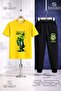 Children's Hulk Printed and Painted Single Printed T-Shirt Tracksuit Set