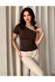 New Product Short Sleeve Modal Fabric Women's Blouse with Shoulder Accessories - 4