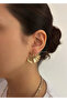 Gold Textured Leaf Women's Earrings