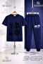 Children's Dare to Start Black Printed T-Shirt Tracksuit Set