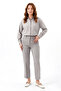 Plus Size Women's Slit Detail Ankle Length Fabric Trousers 07 Light Gray - 5