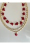 Pipe coral necklace, crushed flake necklace and clawed crab necklace 3-piece necklace set.