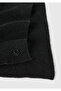 Boy's black wool and viscose blend logo embroidered scarf - 3