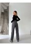 High Waist Boyfriend Style Black Flare Jeans - 4