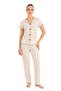 Çağrı Women's 100% Cotton Ribbed Short Sleeve Buttoned Front Pajama Set