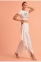 High Waist Asymmetrical Cut Loose Pants Skirt Look - 2