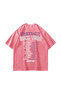 Freedom Rock Tour Printed Oversize Unisex Washable Pink Tshirt - 3