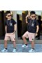 Boy's Summer Printed T-Shirt Shorts Set Mink-11702V - 3