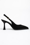 Gevis Stitching Detailed Black Suede Women's Heeled Shoes - 7
