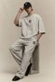 Men's Oversize T-Shirt and Sweatpants Set Ninetyfade Ecru Washed – Premium Vintage Special Fabric - 3