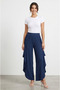 High Waist Asymmetrical Cut Loose Pants Skirt Look - 2