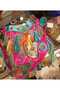 Fuchsia Turquoise Bohemian Resort Bag - Special Design with Natural Stone and Tassel Detail - 2