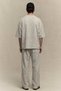 Men's Oversize T-Shirt and Sweatpants Set Ninetyfade Ecru Washed – Premium Vintage Special Fabric - 5