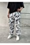 Batik Patterned White Parachute Pants - 4