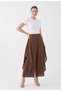 High Waist Asymmetrical Cut Loose Pants Skirt Look