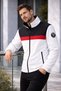 Men's Black Seasonal Jacket with Stand Collar and Stripe Detail, Casual - 8