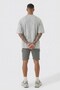 Men's Oversize T-Shirt Code 26 Printed Gray Washed – Premium Vintage Special Fabric - 3