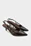 Ralph Asymmetric Cut Women's Bitter Brown Heeled Shoes - 2