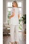 New Season Ecru Summer Elegant Lace Detailed Design Short Sleeve Maternity Pajama Set - 8