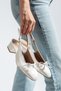 Women's Short Heeled Shoes White Daily New Season Bowknot D36 - 3