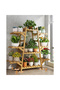 Balcony Flower Rack Storage in Living Room Multiple Layers Brown 100*23*87cm - 4