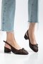 Women's Short Heeled Shoes Brown Daily New Season Bowknot D36