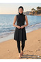 Women's Detachable Cropped 4-Piece Set Full Coverage Hijab Swimsuit - 2