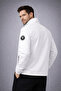 Men's Black Seasonal Jacket with Stand Collar and Stripe Detail, Casual - 2