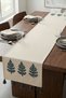 Colorful Tree Embroidered Tasseled Cotton Decorative Bohemian Cotton Runner 40X130 cm - 3