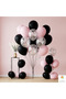 Black Pink Balloon Set 20-Piece Silver Confetti Transparent Balloon Party Decoration