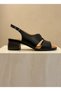 2311510Y Genuine Leather 6cm Thick Heel Daily Comfortable Sandals for Women - 2