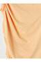 Nevavm Farkıyla Xside Orange Asymmetric Collar Gathered Blouse - S6C304Z8-Rrv - 3